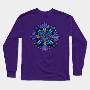 Blue Lotus Mandala Long Sleeve T-Shirt